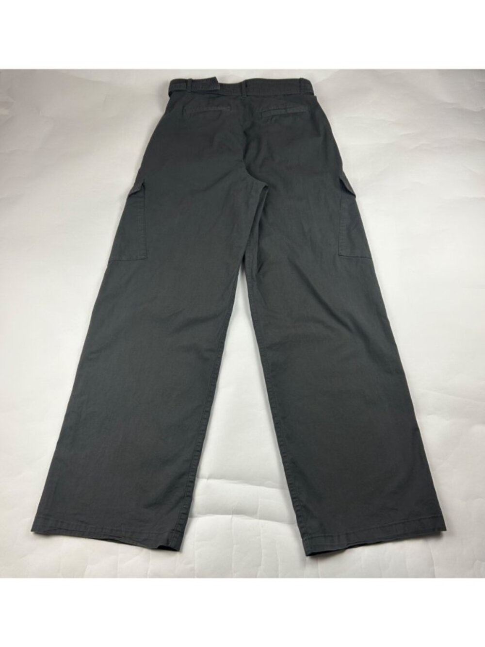 TALL Gap Charcoal Canvas High Rise Wide Leg Cargo Pant 6T - Picture 6 of 7